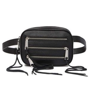Rebecca Minkoff 3 Zip Belt Bag Brown Black/Silver